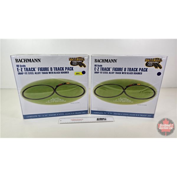 Bachmann HO Scale E-Z Track Figure 8 Track Pack (2) (NIB)  (Box Measures : 3-1/2"H x 15"W x 14-1/4"D