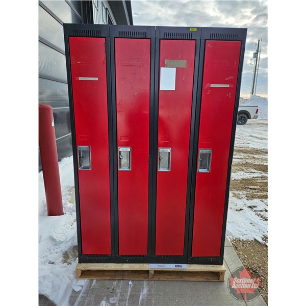 Metal GSW Lockers (Set of 4)  (Note : Damage Back Corner) (Measures : 72"H x 48"W x 18"D)
