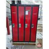 Image 1 : Metal GSW Lockers (Set of 4)  (Note : Damage Back Corner) (Measures : 72"H x 48"W x 18"D)