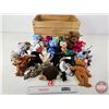 Image 1 : Wooden Crate Lot : Beanie Baby Collection (25)  (Crate Measures : 10-1/2"H x 19"W x 12"D)