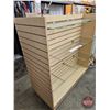 Image 2 : Maple Melamine Slatwall H-Gondola Display Merchandiser on Castors c/w 5 Glass Shelves (54-1/2"H x 49