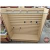 Image 3 : Maple Melamine Slatwall H-Gondola Display Merchandiser on Castors c/w 5 Glass Shelves (54-1/2"H x 49