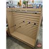 Image 4 : Maple Melamine Slatwall H-Gondola Display Merchandiser on Castors c/w 5 Glass Shelves (54-1/2"H x 49