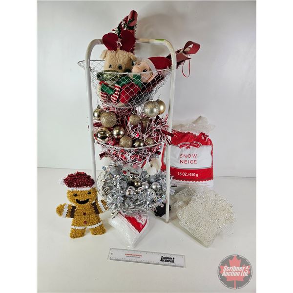 Christmas Decorations w/Basket Stand (Stand Measures : 32"H)