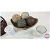 Image 3 : Home Décor Combo (11pcs) : Candle Holders, Basket, Décor Balls, etc