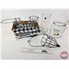 Image 1 : Home Décor Combo (7) : Hanging Vases (3) ; Basket ; Scarf ; etc (Basket Measures : 5"H x 14"W x 10"D