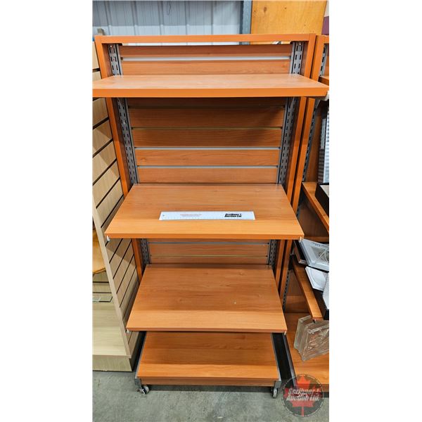 Modular Retail Shelving Unit on Castors c/w 5 Shelves (Measures : 55-1/2"H x 26-1/2"W x 30-1/2"D)