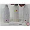 Image 3 : Large White Resin Vases w/Artificial Flowers (Tallest Vase : 16-1/2"H)