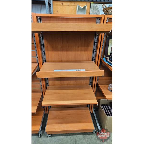 Modular Retail Shelving Unit on Castors c/w 7 Shelves (Measures : 55-1/2"H x 26-1/2"W x 30-1/2"D)