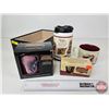 Image 1 : American Expedition Combo (5pcs) :  Travel Mug ; Soup Cup ; Coffee Cup ; Shot Glasses ; Leather Boun