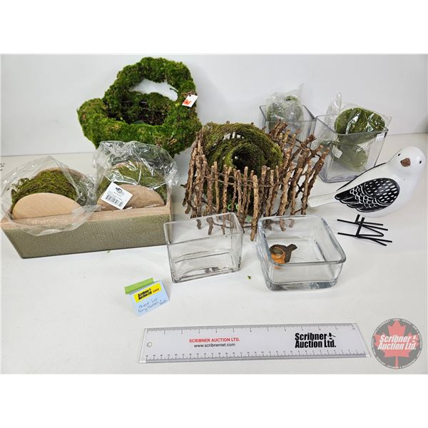 Combo (14pcs) : Moss & Glass Ornaments