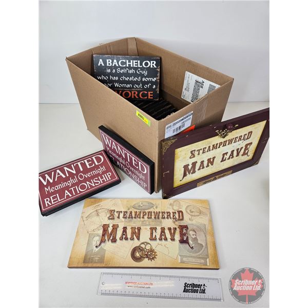 Variety of Hardboard Novelty Signs (20) (Largest Measures : 10"H x 16"W)