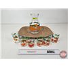 Image 2 : Glass Juice Pitcher & Cups : Oranges Motif c/w Décor Tray