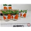 Image 4 : Glass Juice Pitcher & Cups : Oranges Motif c/w Décor Tray