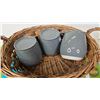 Image 5 : Home Décor Combo : Basket w/Stoneware Mugs & Lids/Coasters & Placemats (7)