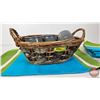Image 6 : Home Décor Combo : Basket w/Stoneware Mugs & Lids/Coasters & Placemats (7)