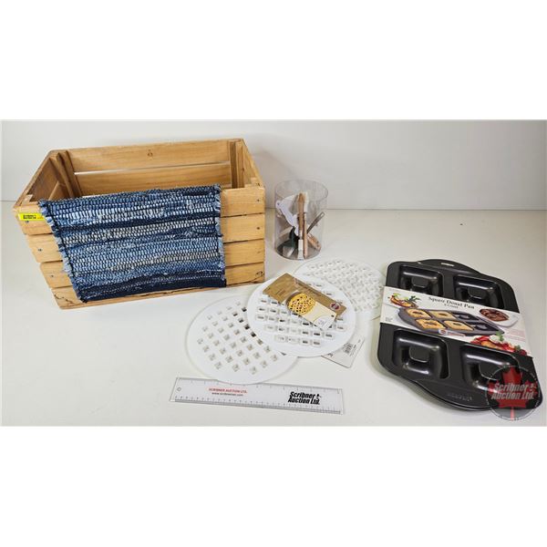 Crate Lot : Baking (14pcs) : Donut Pan, Lattice Pie Top Cutters, Cookie Cutters, etc (Crate Measures