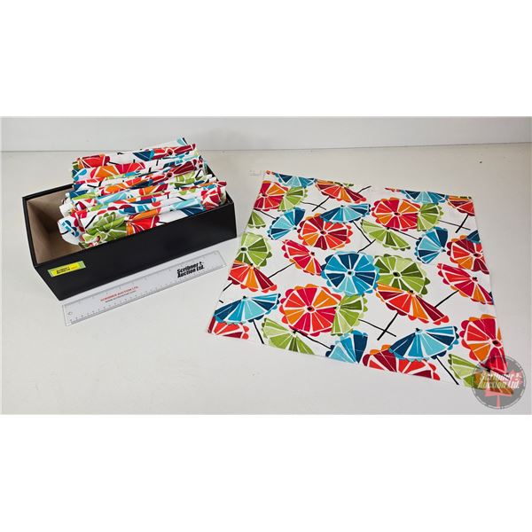 Place Mats (20) c/w Faux Leather Bound Box (Box Measures : 4"H x 15"W x 8-1/2"D)