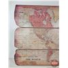 Image 2 : Hardboard Wall Hanging Sign : Stanford's General Map of the World  (Note : Water Damage on Back) (Me