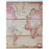 Image 3 : Hardboard Wall Hanging Sign : Stanford's General Map of the World  (Note : Water Damage on Back) (Me