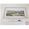 Image 1 : Framed Print : Watercolour Landscape (Measures : 12-1/4"H x 22"W)