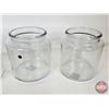 Image 4 : Red Hanging Plant Pots (2) & Clear Glass Jars (4) (Clear Jars Measure : 7-1/2"H)