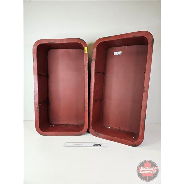 Tin Tubs (2) (Red)  (Measure : 8"H x 17"W x 31"D)