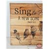 Image 2 : Wooden Wall Art : Sing to Him A New Song  (Measures : 14"H x 24"W)