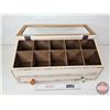 Image 3 : Vintage Style Wooden Tea Bag Organizer w/Drawer (Measures : 10"H x 22"W x 9"D)