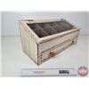 Image 5 : Vintage Style Wooden Tea Bag Organizer w/Drawer (Measures : 10"H x 22"W x 9"D)