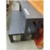 Image 1 : Black Wooden Benches (3)  (Measure : 18-1/2"H x 59-1/4"W x 15-3/4"D)
