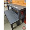 Image 2 : Black Wooden Benches (3)  (Measure : 18-1/2"H x 59-1/4"W x 15-3/4"D)
