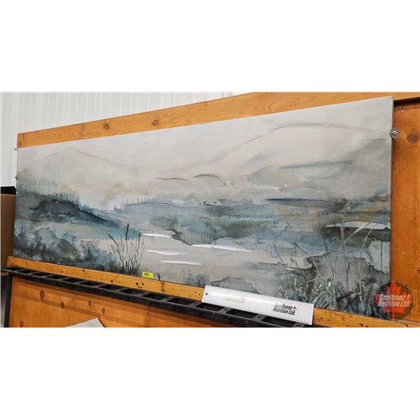Large Painted Canvas Wall Art : Landscape  (Measures : 20"H x 60"W)