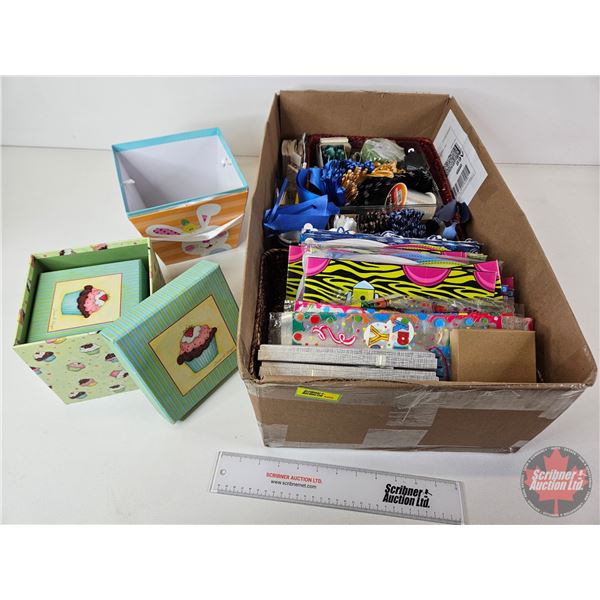 Variety of Gift Boxes, Ribbon, Tag Cards, etc