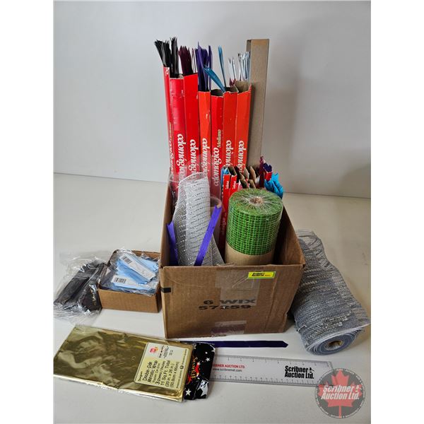 Variety of Giftwrap Ribbon, Sparkle Tissue & Mesh