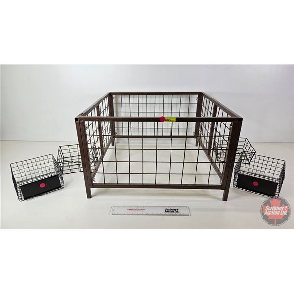 Store Display Wire Bin w/Small Wire Baskets  (Large Bin Measures : 15"H x 24"W x 24"D)