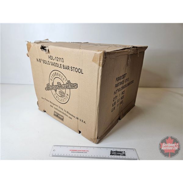 Harley Davidson Solo Saddle Bar Stool (NIB) (Same as Lot 9038)  (Box Measures : 14-1/2"H x 17-1/2"W 