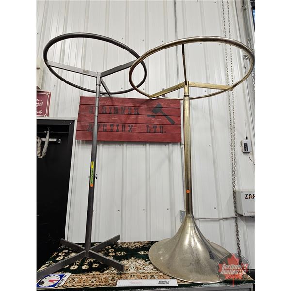 Store Display Rotating Adjustable Clothing Racks (2) (Measurement : 30"Dia)