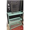 Image 3 : Home Décor Wire/Metal Racks (3) : Rolling Teal Cart, Counter Top Basket & 4 Tier Storage Rack (Talle
