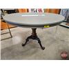 Image 1 : Rustic Painted Round Side Table w/Pedestal Base (Measures : 22"H x 31-1/2"Dia)