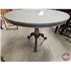 Image 2 : Rustic Painted Round Side Table w/Pedestal Base (Measures : 22"H x 31-1/2"Dia)