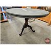 Image 4 : Rustic Painted Round Side Table w/Pedestal Base (Measures : 22"H x 31-1/2"Dia)