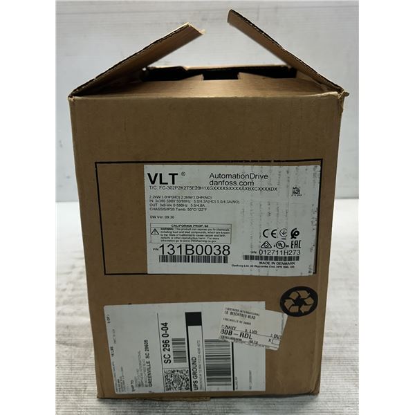 Danfoss #131B0038 / FC-302P2K2T5E20H1XGXXXXSXXXXAXBXCXXXXDX Automation Drive VLT