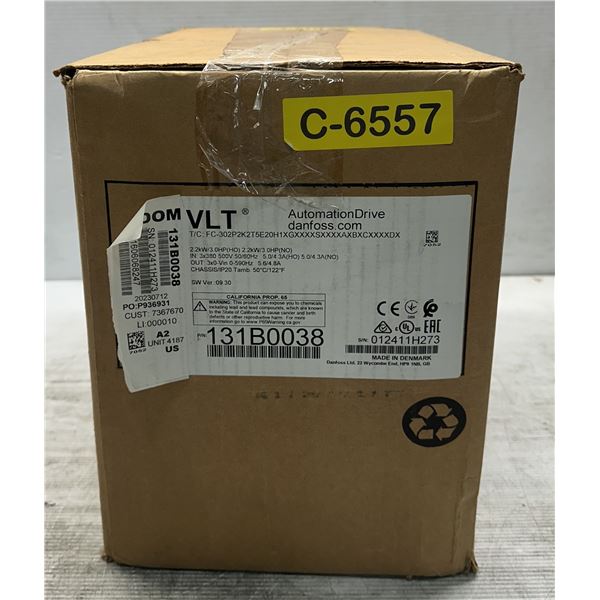Danfoss #131B0038 / FC-302P2K2T5E20H1XGXXXXSXXXXAXBXCXXXXDX Automation Drive VLT