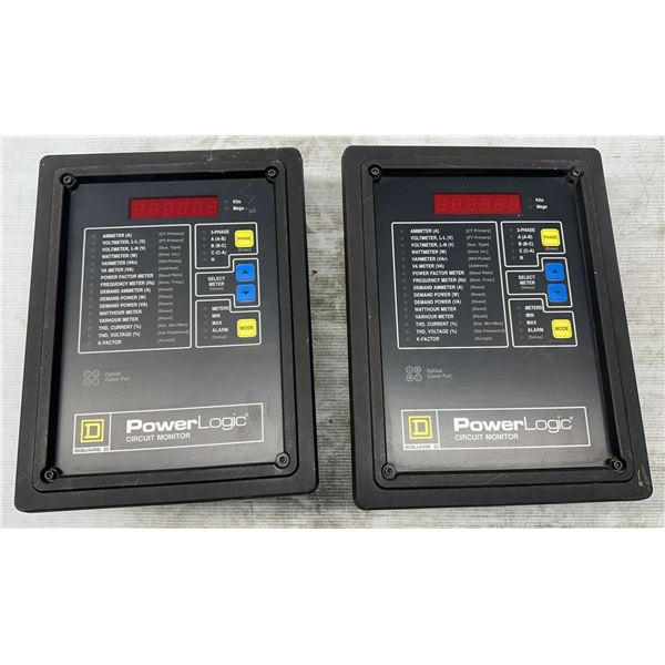 (2) Square D #CM-2150 Class 3020 Power Logic Circuit Monitors