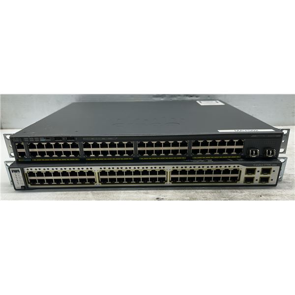 Lot of (2) Cisco Anatel Catalyst Switches #WS-C3750G-48TS-S & #WS-C2960X-48FPD-L