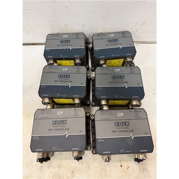 Lot of (6) Emerson / Sola #SCP 102D24X-C02 Power Supplies