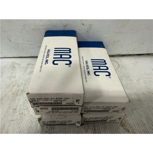Lot of (5) MAC Valves #93A-AAB-000-DM-DFBP-0DM & #931-FAA-000-DM-DDAP-0DM