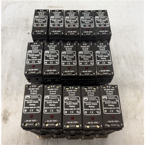 Lot of (15) Continental Industries #RSDA-660-25-1DE Solid State Relays