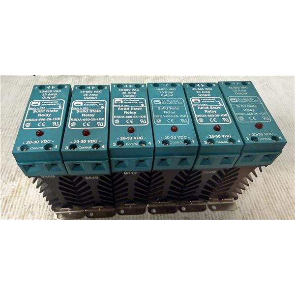 Lot of (6) Continental Industries #RSDA-660-25-1DE Solid State Relays